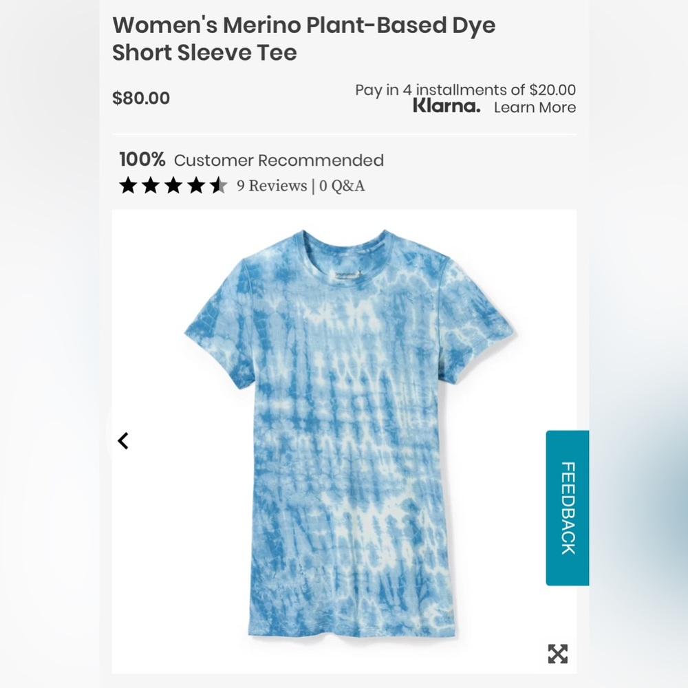 Smartwool Women’s Merino Wool Short Sleeve Shirt size Medium